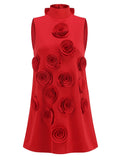 Kleid Rose | A-Linien Minikleid mit Blumen | JUQQA