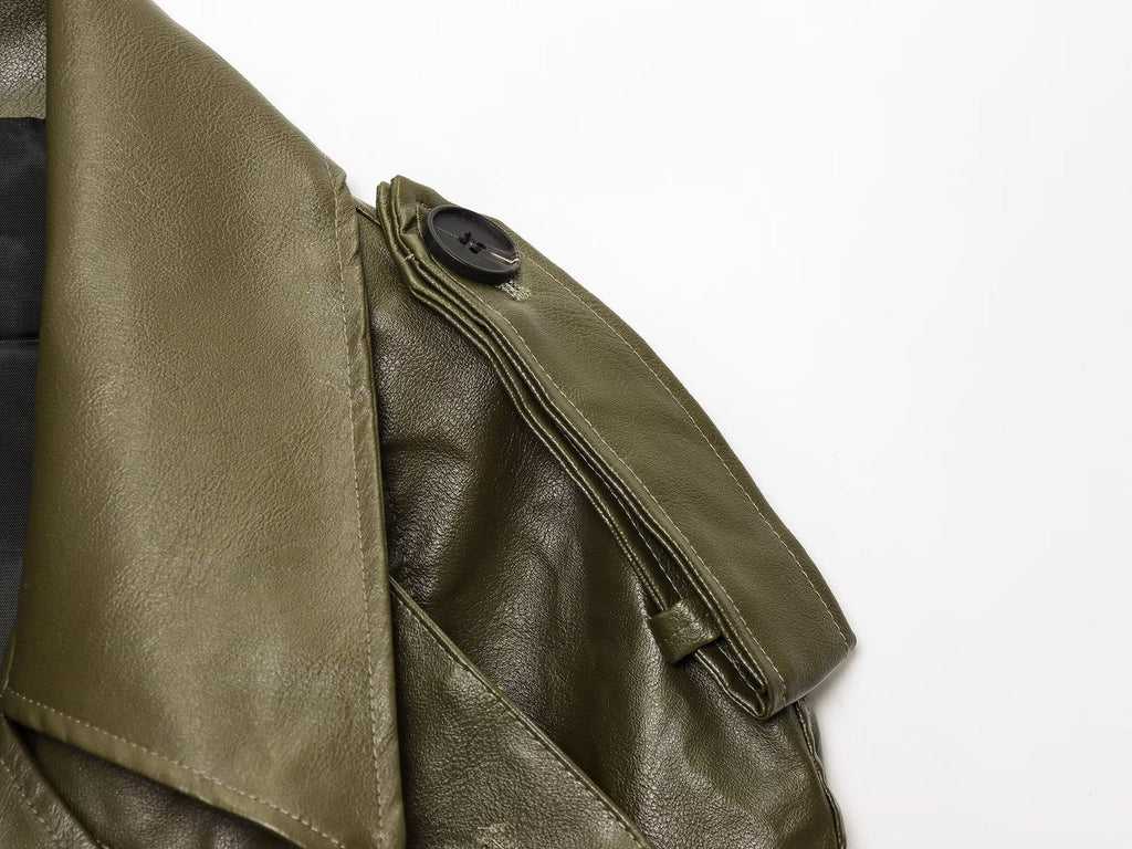 Kurze Motorradjacke aus PU-Leder Olivia