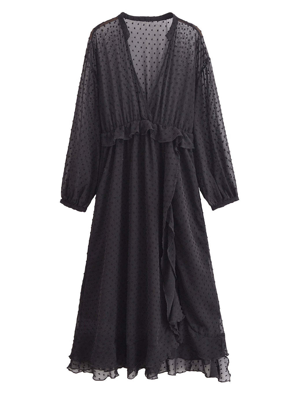 Gepunktetes Chiffon-Kleid Ebby