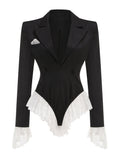 Jumpsuit Burlesque mit Spitze | Blazer-Stil | JUQQA