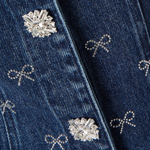 Denim-Kleid Bow | Jeans-Kleid Damen | JUQQA