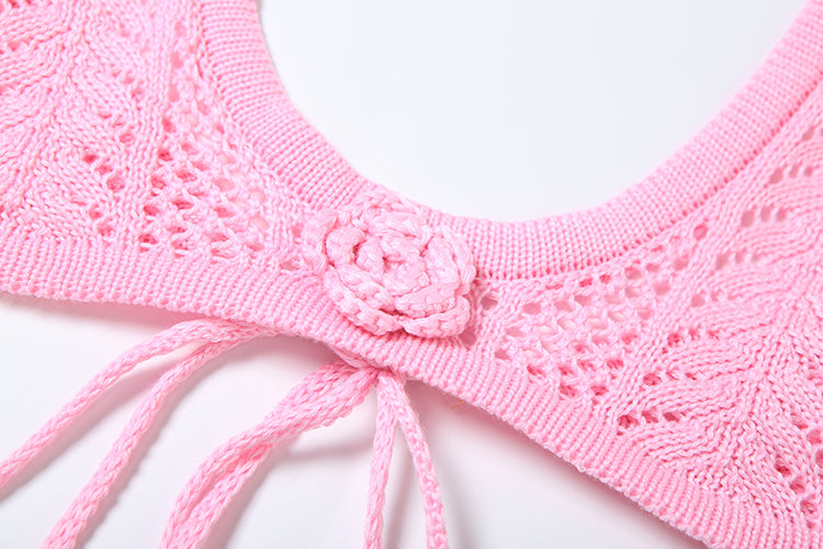 Gestrickter Zweiteiler Rose