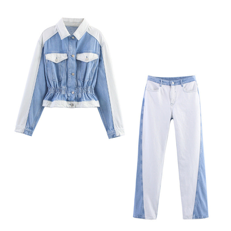 Patchwork Jeans-Set Baby