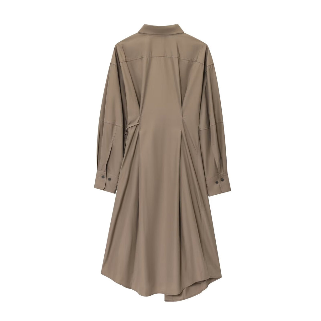 Langes asymmetrisches Hemdkleid Riva
