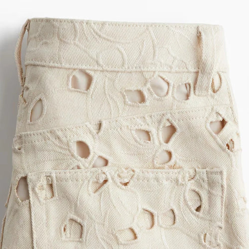 Denim Hose Ivory | Helle Jeans Damen | JUQQA