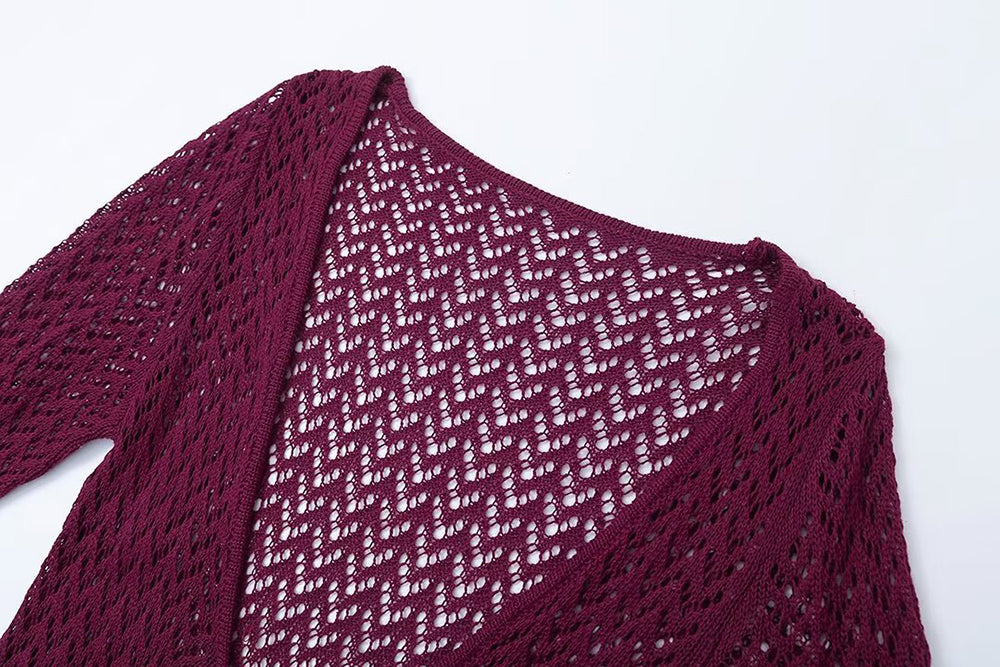 Häkelkleid Burgundy