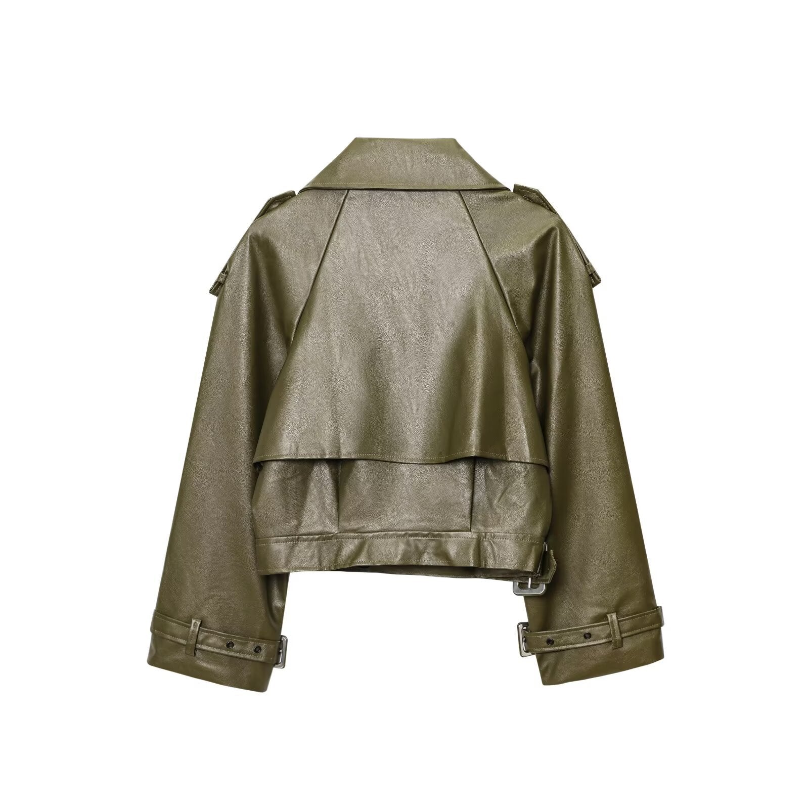 Kurze Motorradjacke aus PU-Leder Olivia