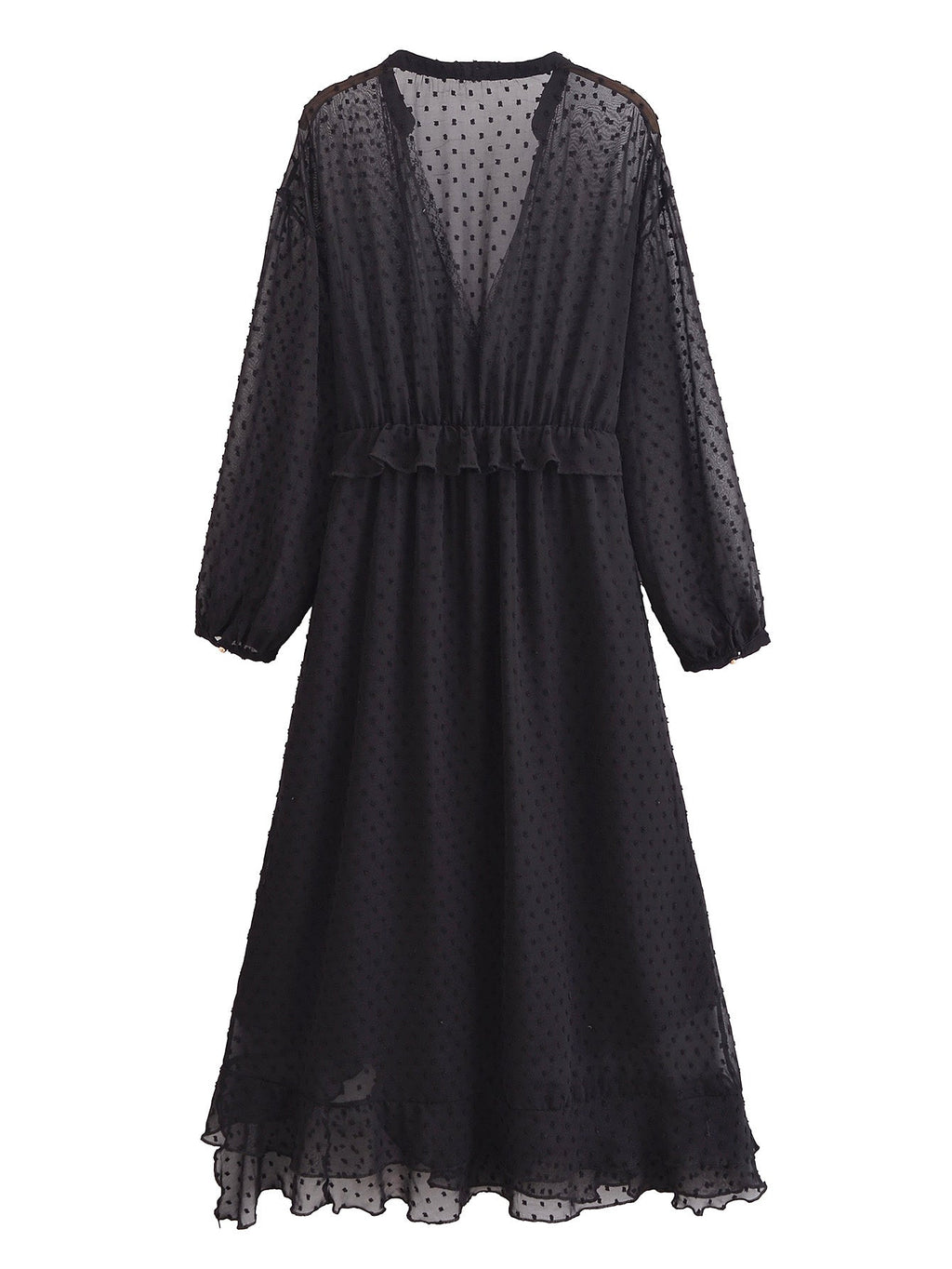 Gepunktetes Chiffon-Kleid Ebby