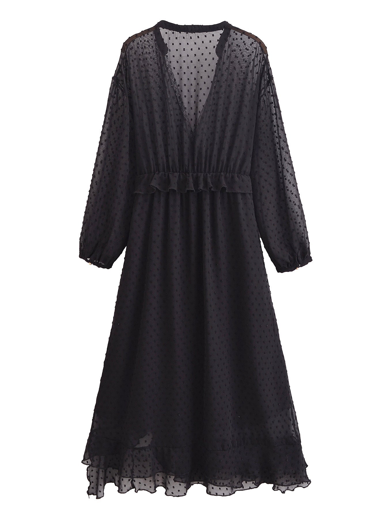 Gepunktetes Chiffon-Kleid Ebby