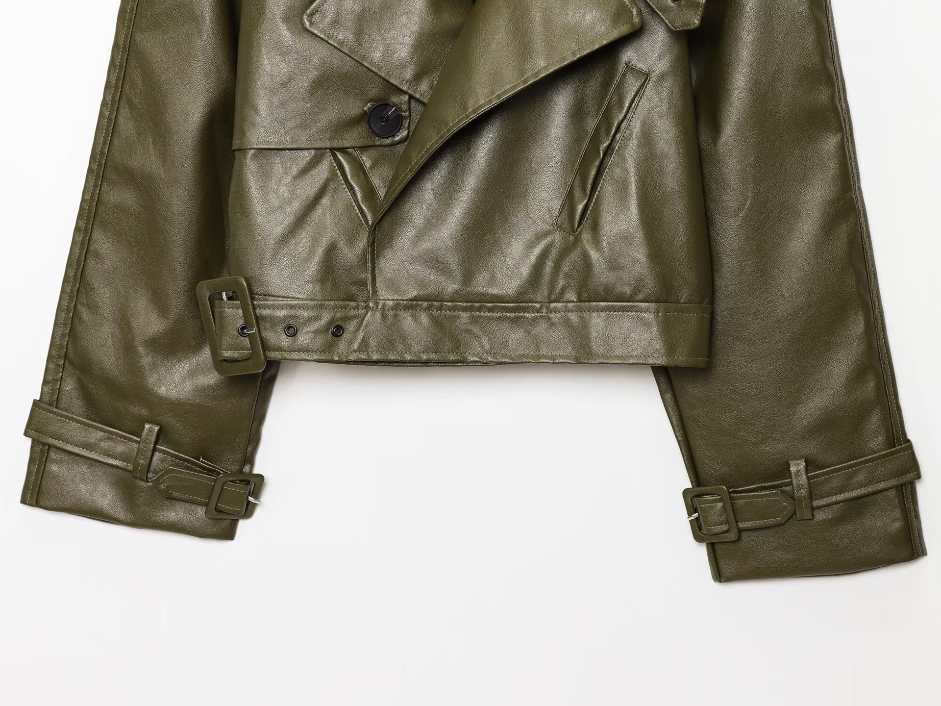 Kurze Motorradjacke aus PU-Leder Olivia