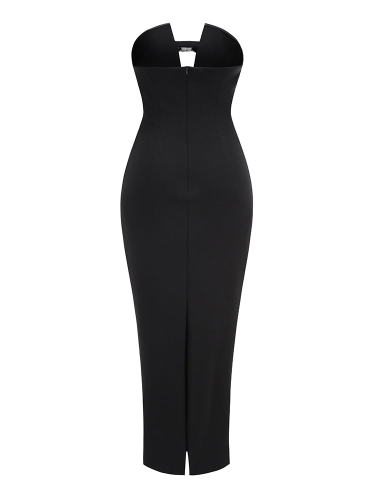 Schwarzes Abendkleid mit Schleife Mila