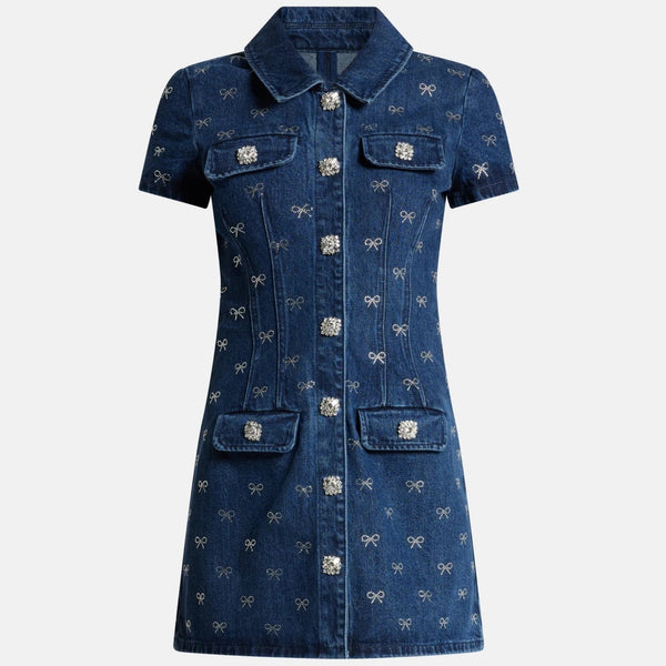 Denim-Kleid Bow