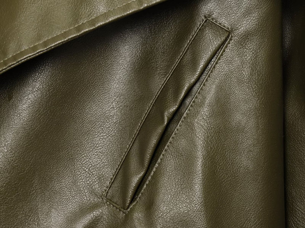 Kurze Motorradjacke aus PU-Leder Olivia