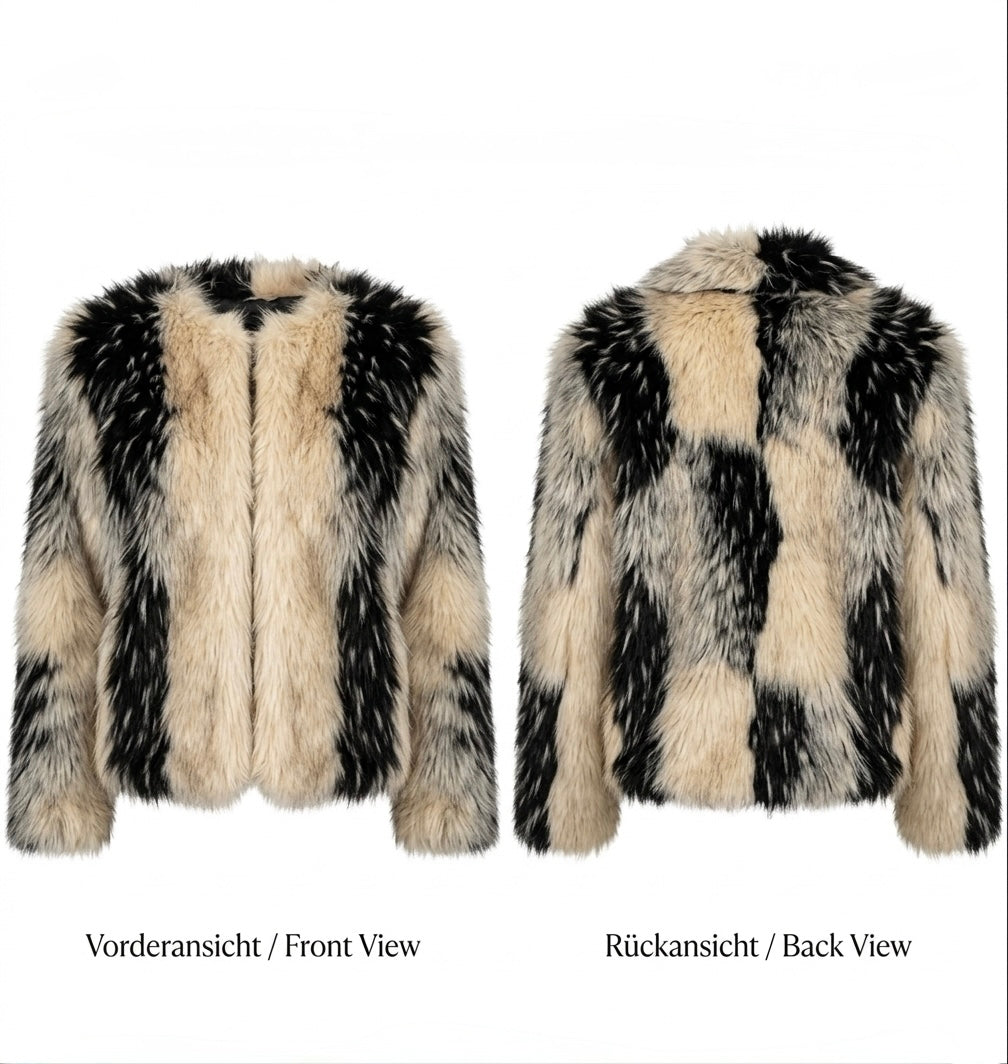 NOVA Night - Premium Kunstfelljacke im Monochrom-Look I JUQQA