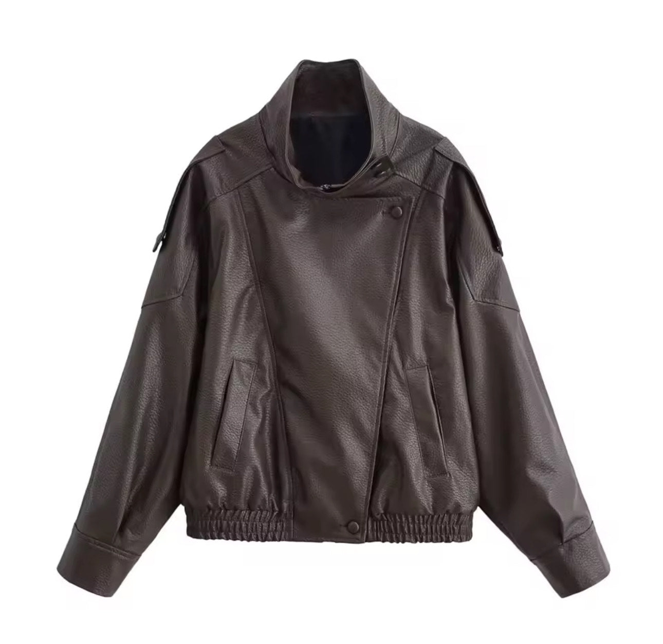 Lederjacke mit Stehkragen