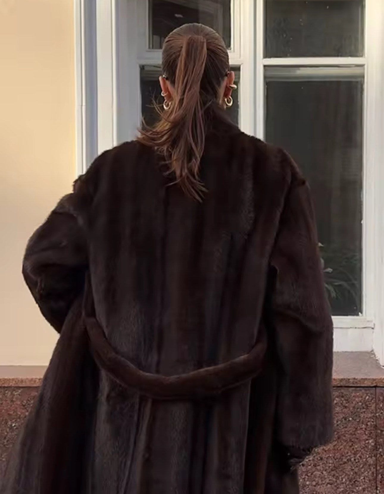 Faux-Fur Coat Chocolate