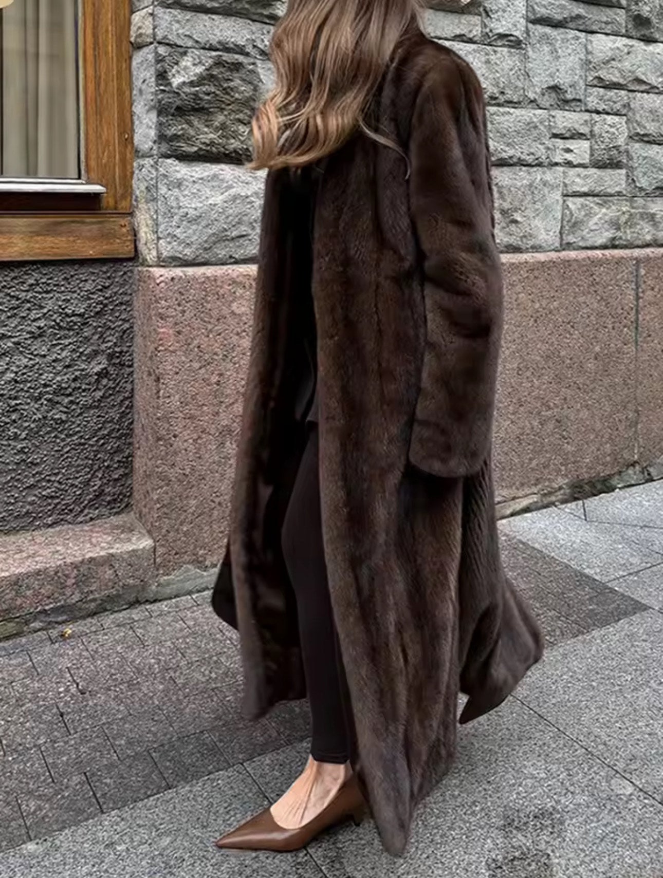 Faux-Fur Coat Chocolate