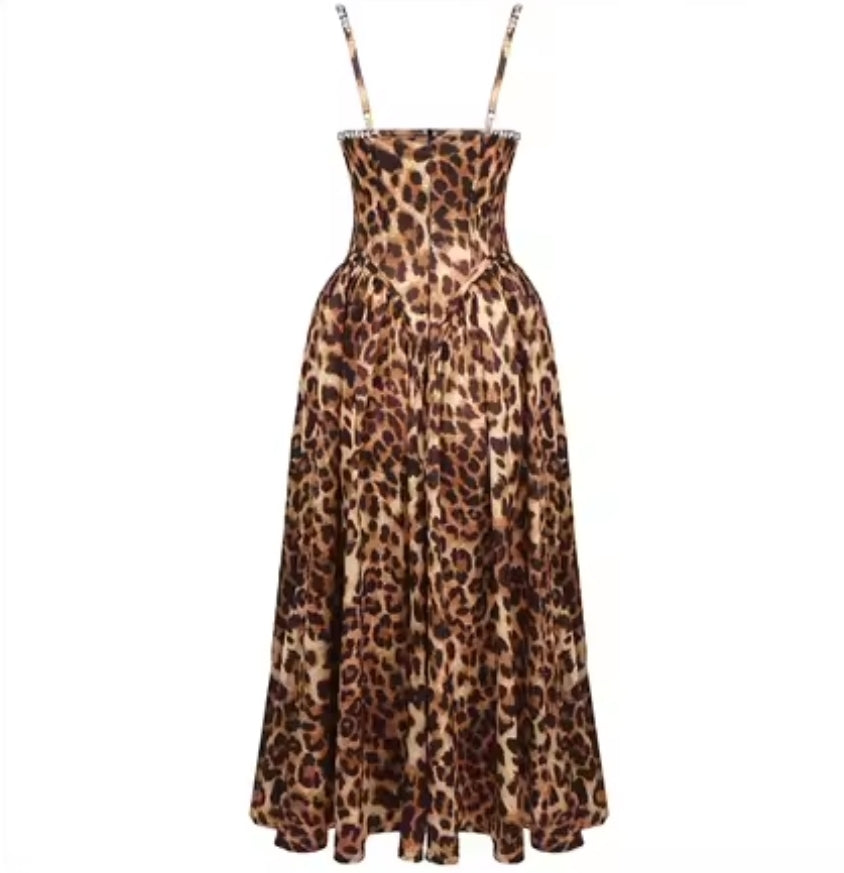 Midi Kleid Corsage Leo