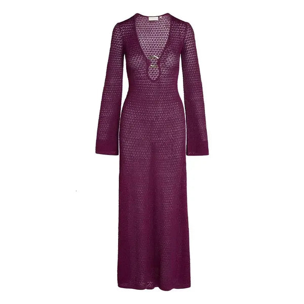 Häkelkleid Burgundy